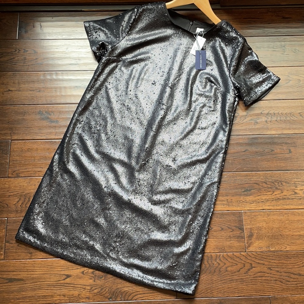 NWT GAP black sequin dress t-shirt style relax fit - Picture 2 of 11
